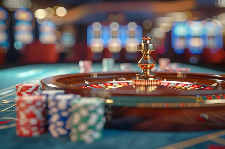 flagle live dealer table interface showing bet slip, live camera feed, chat window, and player balance display